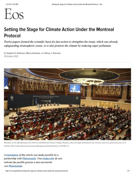 Setting the Stage for Climate Action Under the Montreal Protocol ...